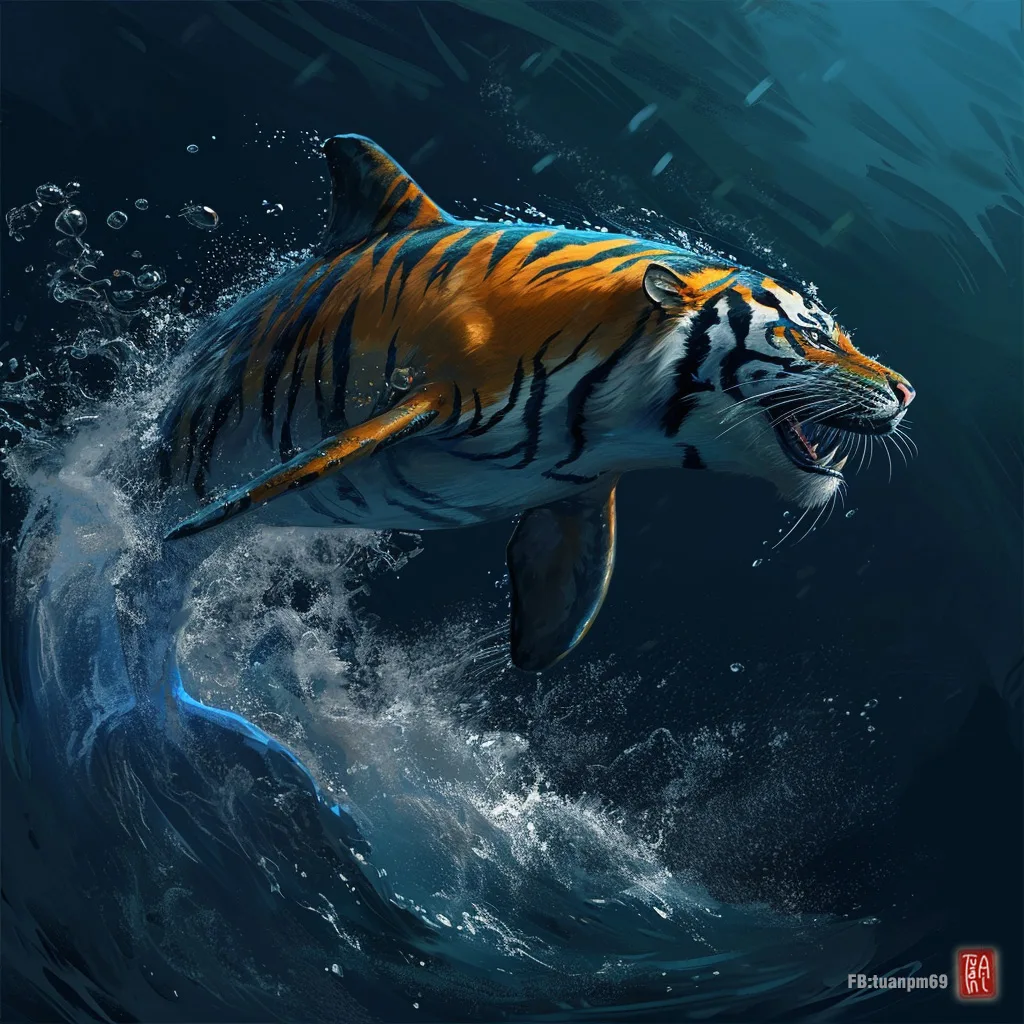 Images of animals in the style of the Tiger created by AI