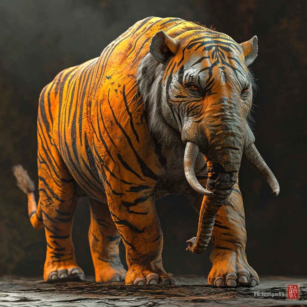 Images of animals in the style of the Tiger created by AI