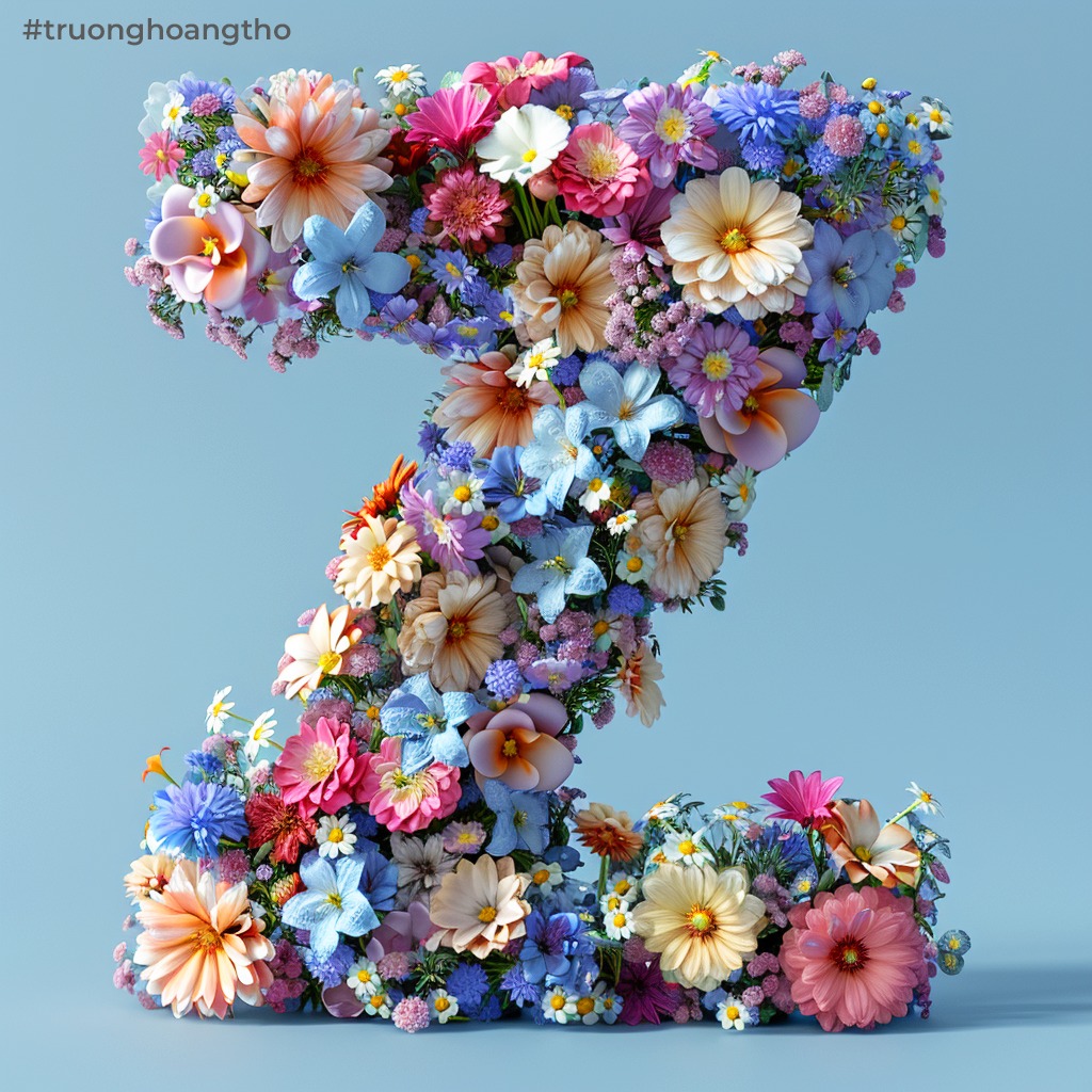 Hình nền chữ Z tạo bằng những bông hoa